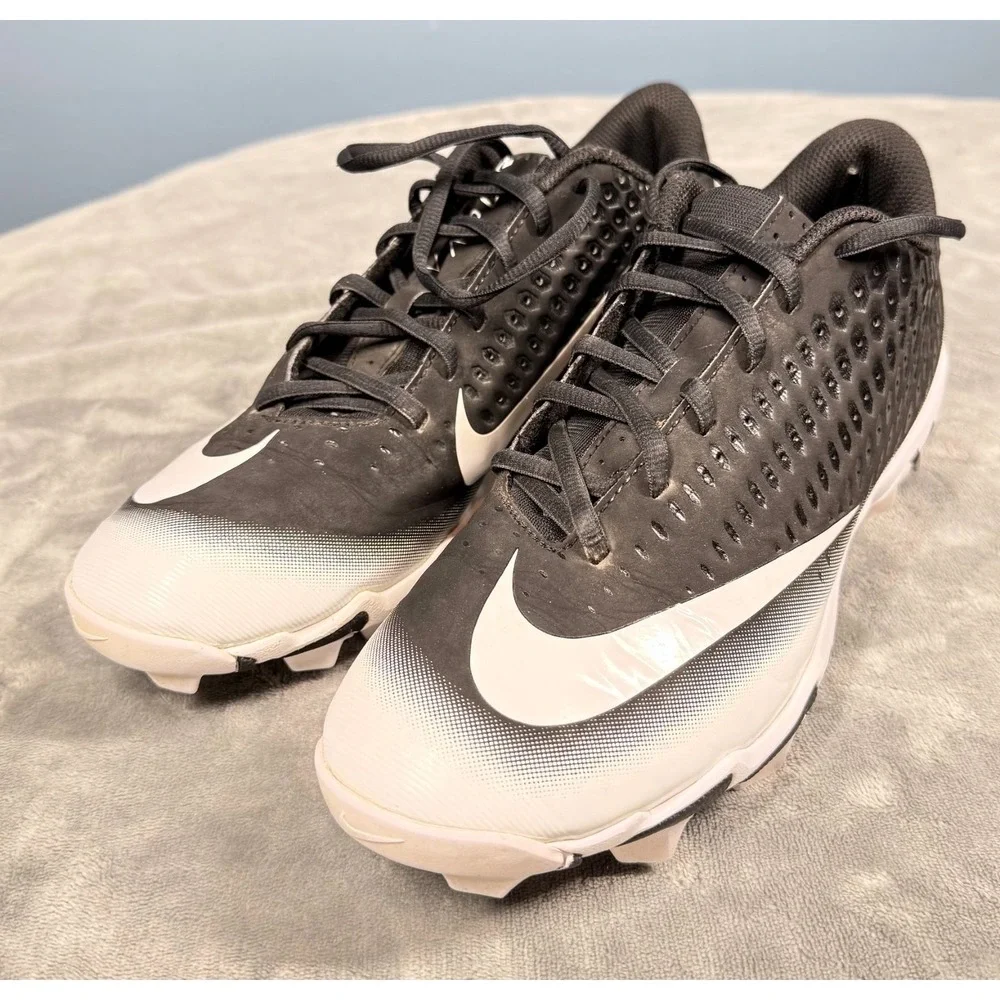 Nike Vapor Ultrafly Mens 8.5 Baseball Cleats Black White Molded